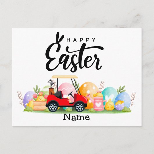 ゴルファーのためのゴルフイースターホリデイ シーズンポストカード (正面)