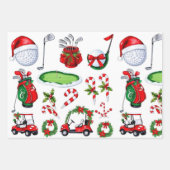 ゴルファーのためのゴルフクリスマステーマのギフト ラッピングペーパーシート (正面2)