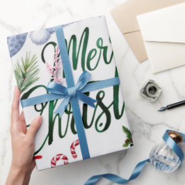 ゴルファーのためのゴルフクリスマステーマのギフト ラッピングペーパー