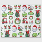 ゴルファーのためのゴルフクリスマステーマのギフト ラッピングペーパー (フラット)