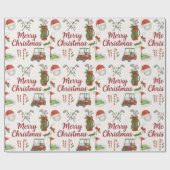 ゴルファーのためのゴルフクリスマステーマのギフト ラッピングペーパー (フラット)