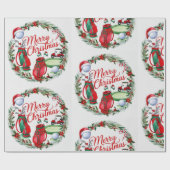 ゴルファーのためのゴルフクリスマステーマのギフト ラッピングペーパー (フラット)