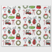 ゴルファーのためのゴルフクリスマステーマのギフト ラッピングペーパー (フラット)