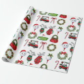 ゴルファーのためのゴルフクリスマステーマのギフト ラッピングペーパー (アンロールド)