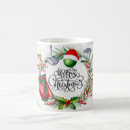 ゴルファーのためのゴルフクリスマステーマの水の色 コーヒーマグカップ