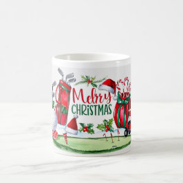 ゴルファーのためのゴルフクリスマステーマの水の色 コーヒーマグカップ