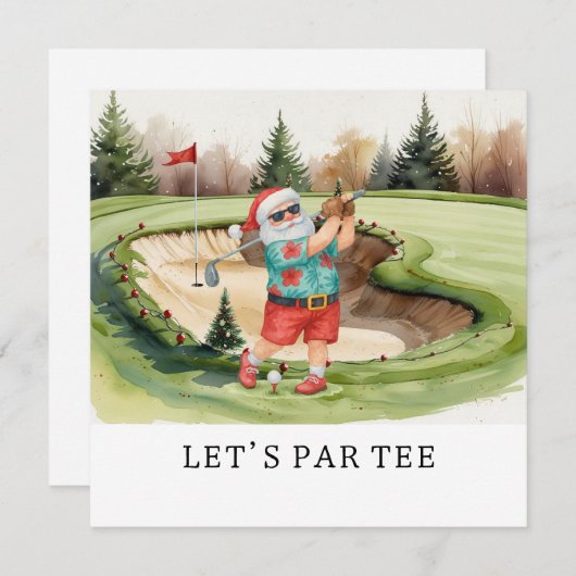ゴルファーのためのゴルフレッツパーティーゴルフのクリスマスパーティー シーズンカード (正面/裏面)
