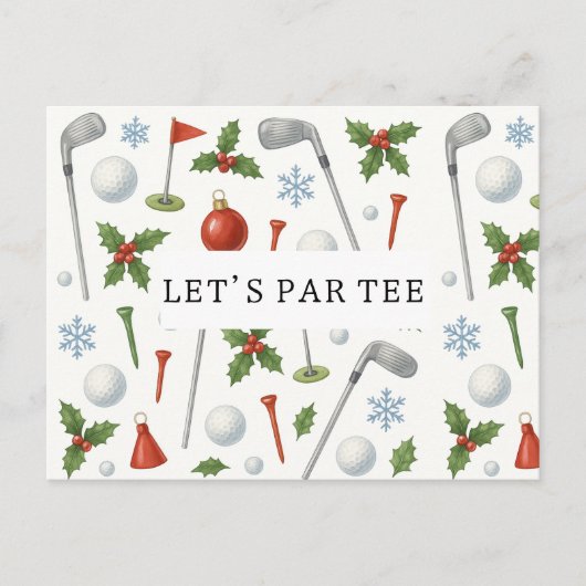 ゴルファーのためのゴルフレッツパーティーゴルフのクリスマスパーティー ポストカード (正面)