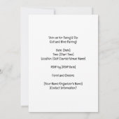 ゴルファーのためのゴルフ及びワインのパリングパーティー 招待状 (裏面)