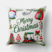 ゴルファーのためのゴルフ用具クリスマスをテーマにした クッション (正面)