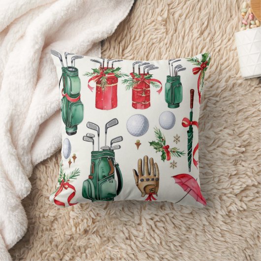 ゴルファーのためのゴルフ用具クリスマスデコレーション クッション (ブランケット)