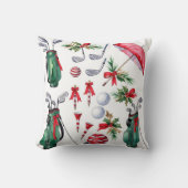 ゴルファーのためのゴルフ用具クリスマスデコレーション クッション (正面)