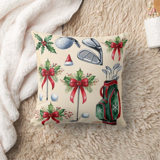 ゴルファーのためのゴルフ用具クリスマスデコレーション クッション (ブランケット)
