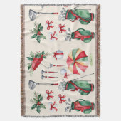 ゴルファーのためのゴルフ用具クリスマスデコレーション スローブランケット (正面縦)