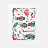 ゴルファーのためのゴルフ用具クリスマスデコレーション フリースブランケット (正面)