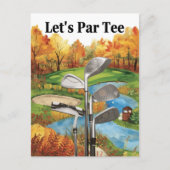 ゴルファーのためのゴルフ秋の感謝祭パーティー ポストカード (正面)