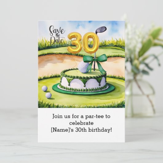 ゴルファーのためのゴルフ30thバースデーケーキパーティー 招待状 (スタンド正面)