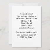 ゴルファーのためのゴルフ30thバースデーケーキパーティー 招待状 (裏面)