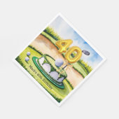 ゴルファーのためのゴルフ40thバースデーケーキパーティー スタンダードランチョンナプキン (角)