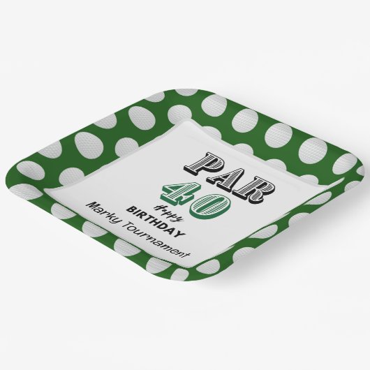 ゴルファーのためのゴルフ40th誕生日 ペーパープレート (傾斜あり)