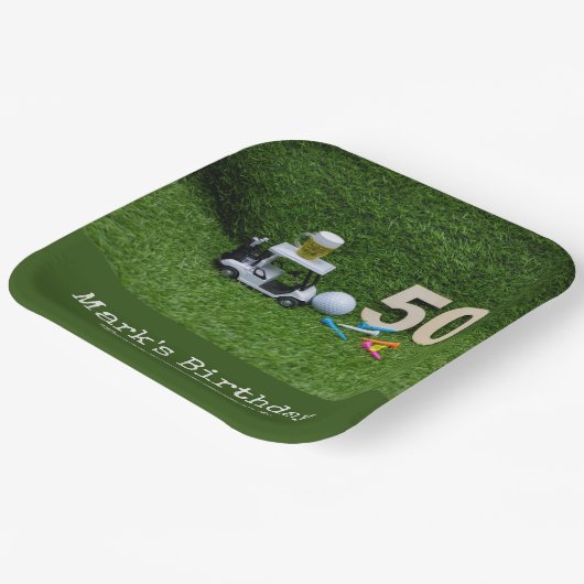 ゴルファーのためのゴルフ50番目の誕生日 ペーパープレート (傾斜あり)