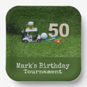 ゴルファーのためのゴルフ50番目の誕生日 ペーパープレート (正面)