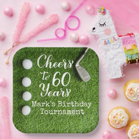 ゴルファーのためのゴルフ60番目の誕生日 ペーパープレート (パーティー)