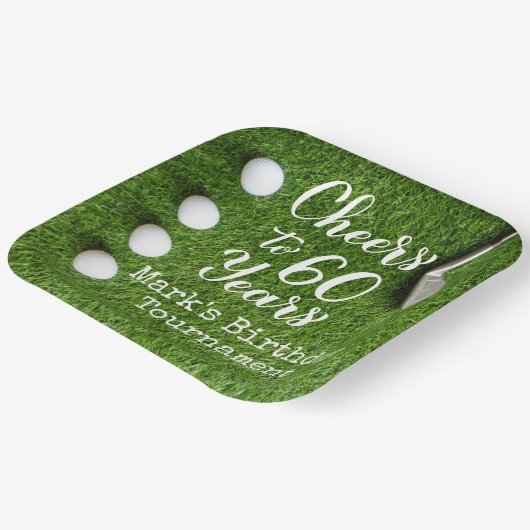 ゴルファーのためのゴルフ60番目の誕生日 ペーパープレート (傾斜あり)