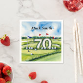 ゴルファーのためのゴルフ70番目の誕生日 スタンダードカクテルナプキン (インサイチュ)