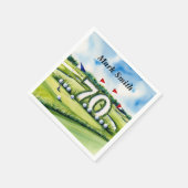 ゴルファーのためのゴルフ70番目の誕生日 スタンダードカクテルナプキン (角)