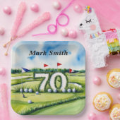ゴルファーのためのゴルフ70番目の誕生日 ペーパープレート (パーティー)