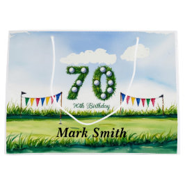 ゴルファーのためのゴルフ70番目の誕生日 ラージペーパーバッグ