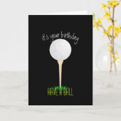 ゴルファーのためのゴルフ・ボールのバースデー・カード カード (黄色い花)