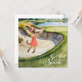 ゴルファーのためのゴルフGet Well Soonカード カード (正面/裏面インサイチュ)