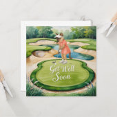 ゴルファーのためのゴルフGet Well Soonカード カード (正面/裏面インサイチュ)