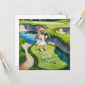 ゴルファーのためのゴルフGet Well Soonカード カード (正面/裏面インサイチュ)