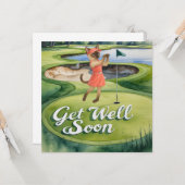 ゴルファーのためのゴルフGet Well Soonカード カード (正面/裏面インサイチュ)