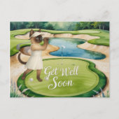 ゴルファーのためのゴルフGet Well Soonカード ポストカード (正面)