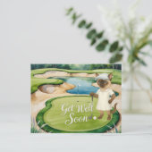 ゴルファーのためのゴルフGet Well Soonカード ポストカード (スタンド正面)