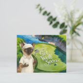 ゴルファーのためのゴルフGet Well Soonカード ポストカード (スタンド正面)