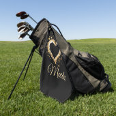 ゴルファーのためのゴールデンハートバレンタインデーLOVE ゴルフタオル (グリーン)