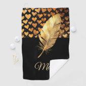 ゴルファーのためのゴールデンハートバレンタインデーLOVE ゴルフタオル (インサイチュ)