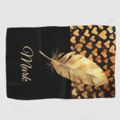 ゴルファーのためのゴールデンハートバレンタインデーLOVE ゴルフタオル (横)