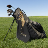 ゴルファーのためのゴールデンハートバレンタインデーLOVE ゴルフタオル (グリーン)