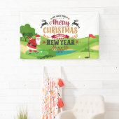 ゴルファーのためのサンタクロースとゴルフクリスマスゴルフおもしろい場 横断幕 (インサイチュ)