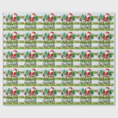 ゴルファーのためのサンタクロースとゴルフクリスマスツリー ラッピングペーパー (フラット)