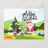 ゴルファーのためのサンタクロースとゴルフクリスマス シーズンポストカード (正面)