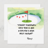 ゴルファーのためのバレンタインデーの面白い名言 シーズンカード (正面/裏面)