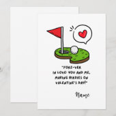 ゴルファーのためのバレンタインデーの面白い名言 シーズンカード (正面/裏面)