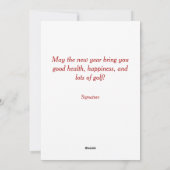 ゴルファーのためのホリデーカード シーズンカード (裏面)